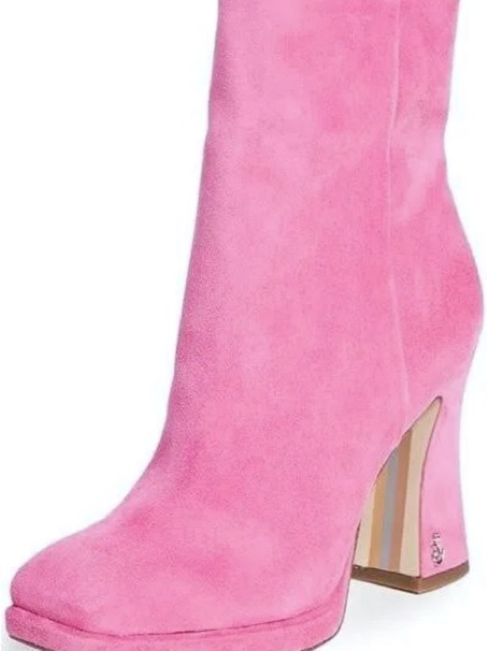 Sam Edelman Pink Suede Jaye Ankle Boots Size 8.5 - Picture 2 of 4
